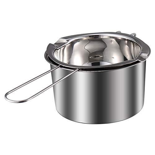 Sewroro Doppelkesseltopf-Set, Schokoladenschmelztopf mit Edelstahl-Kochwassertopf zum Schmelzen von Schokolade, Süßigkeiten, Kerzen, Seife, Wachs (400 ml), 2 Stück von Sewroro