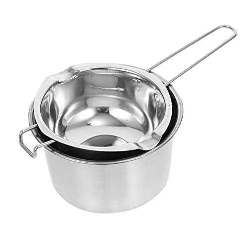 Sewroro Doppelkesseltopf-Set, Schokoladenschmelztopf mit Edelstahl-Kochwassertopf zum Schmelzen von Schokolade, Süßigkeiten, Kerzen, Seife, Wachs (600 ml), 2 Stück von Sewroro