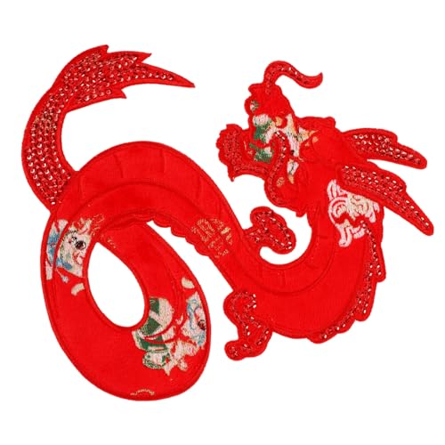 Sewroro Drachen Aufnäher zum Aufbügeln Bestickter Roter Drachen Patch Vielseitig für Kleidung Reparatur und DIY Dekoration Geeignet für Jacken Shirts Hosen und Accessoires Sewroro Drachen Aufnäher zum Aufbügeln Bestickter Roter Drachen Patch Vielseitig für Kleidung Reparatur und DIY Dekoration Geeignet für Jacken Shirts Hosen und Accessoires von Sewroro