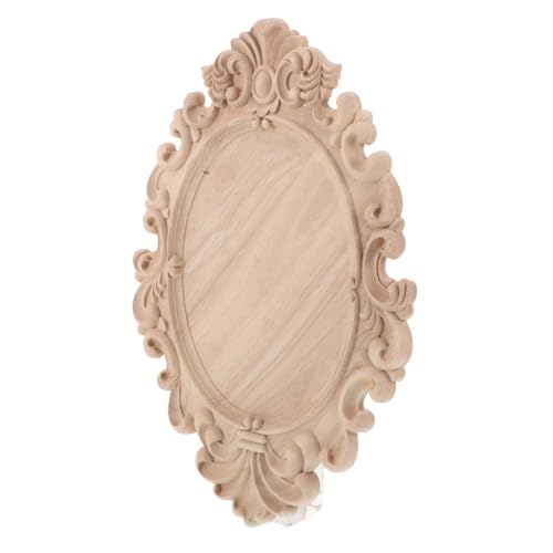 Sewroro Europäische Holzschnitzdekoration Holzdekorationen für Möbel geschnitzte Onlay-Applikation Closet Door Applices rustikale Holzschnitzereien Holz geschnitzte Wanddekoration Beige von Sewroro