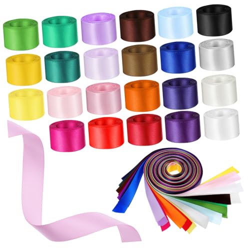 Sewroro Farben Doppelseitiges Satinband Breit Polyester Robust für Geschenkverpackung Basteln Dekoration DIY projekte Valentinstag Verpackungsband Sewroro Farben Doppelseitiges Satinband Breit Polyester Robust für Geschenkverpackung Basteln Dekoration DIY projekte Valentinstag Verpackungsband von Sewroro