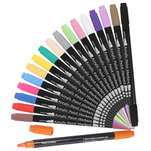Sewroro Farben Doppelspitze Acrylmarker für Holz Spitze Lichtecht Vielseitig zum Malen und Schreiben Leichte Kompakte Marker für Erwachsene von Sewroro