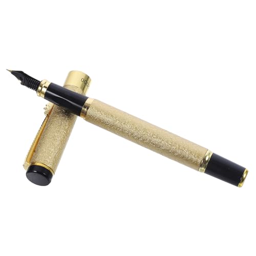 Sewroro Feiner Füllfederhalter mit Ergonomischem Design Langlebiges Metallgehäuse Stilvoller Goldfarbton für Kalligraphie Schreiben und Zeichnen Leichter Schreibtisch Stift für Schule und von Sewroro