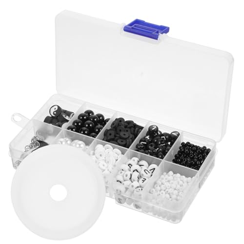 Sewroro Feng Shui Trigramm Perlen Weiche Harzperlen Runde Lose Perlen für Schmuckherstellung DIY Armband Kette Basteln Zubehör von Sewroro