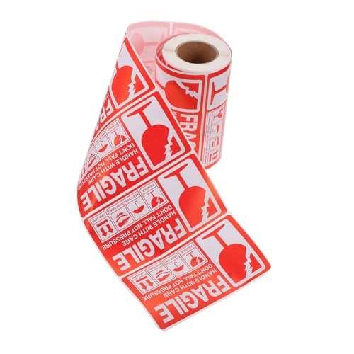 Sewroro Fragile Pack Sticker Selbstklebend Wasserfest Ölbeständig Kratzfest Versandwarnung Etiketten für Zerbrechliche Verpackungen Stabile Haftung Rückstandsfrei Entfernbar von Sewroro