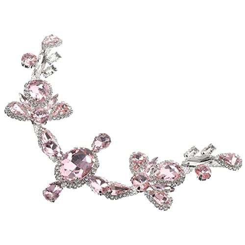 Sewroro Glitzer Applikation Patches für Schuhe und Kleidung Strass Dekoration Einfach zu Nähen oder Kleben für DIY Projekte und Verschönerungen Rosa Ovaler Kristall von Sewroro