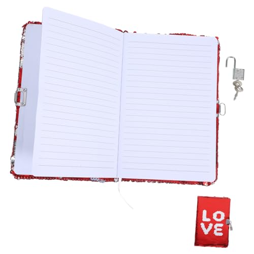 Sewroro Glitzer Notizbuch mit Mini Schloss Tragbares Tagebuch für Schüler und Reisen Rotes Love Design Vielseitiges Schreibheft für Büro Schule und Alltag Sewroro Glitzer Notizbuch mit Mini Schloss Tragbares Tagebuch für Schüler und Reisen Rotes Love Design Vielseitiges Schreibheft für Büro Schule und Alltag von Sewroro