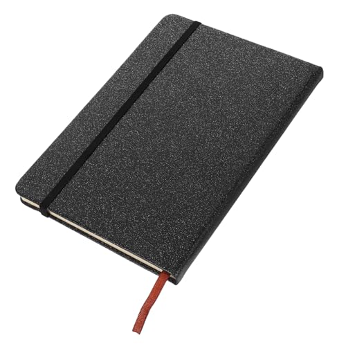Sewroro Glitzer-notizbuch Mit Harter Oberfläche Allzweck-notizbuch Glitzernder Planer Mini-tagebuch Süßes Tagebuch Dekorativer Notizblock Tägliches Schreibheft Reisejournal Schwarz Papier von Sewroro