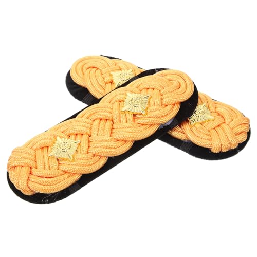 Sewroro Goldene Kleine Handgewebte Schulterepauletten Strapazierfähige Uniform Abzeichen Dekorative DIY Schulterbroschen Robuste Metall Sterne Vielseitig für Sicherheits und Sewroro Goldene Kleine Handgewebte Schulterepauletten Strapazierfähige Uniform Abzeichen Dekorative DIY Schulterbroschen Robuste Metall Sterne Vielseitig für Sicherheits und von Sewroro