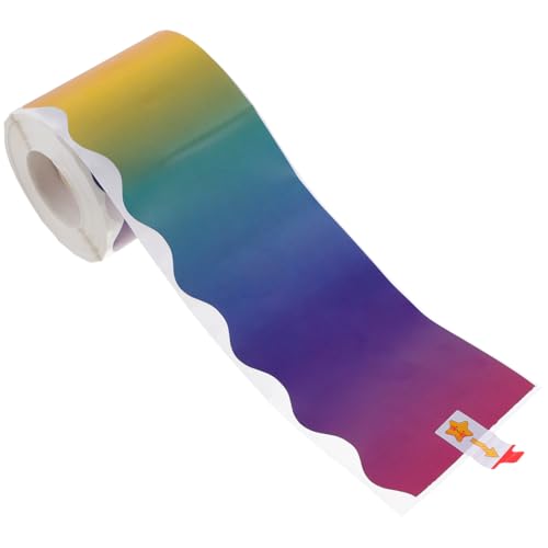 Sewroro Gradient Regenbogen Border Sticker Wasserfester Verschleißfester DIY Randaufkleber für Pinnwand Kreidetafel Blackboard Dekoration im Klassenzimmer Büro und Zuhause von Sewroro