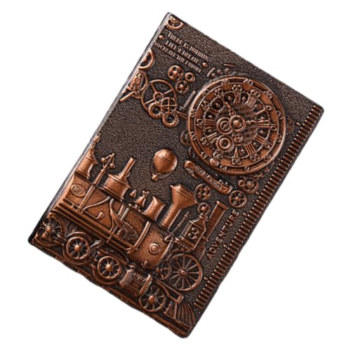 Sewroro Handgefertigtes PU Notizbuch Vintage Reliefmuster Hardcover Langlebiges Tagebuch Büro Schreibheft Rot Bronze für Kreative Aufzeichnungen und Reiseerinnerungen von Sewroro