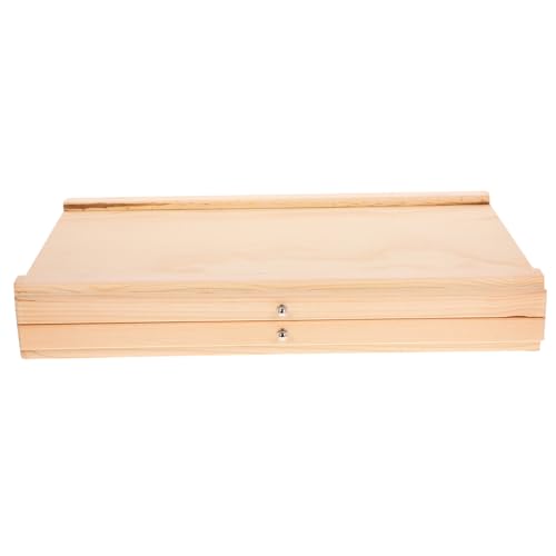 Sewroro Holz Aufbewahrungsbox mit Schublade für Pinsel Stifte Marker Mehrschichtiger Organizer für Malutensilien Leichtes Tragbares Design für Zuhause und Künstlerbedarf von Sewroro