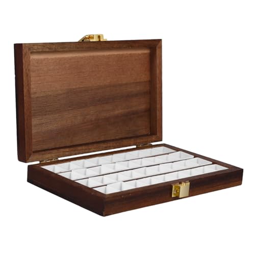 Sewroro Holz Wasserfarben Palette Box Tragbare und Leichte Mischpalette mit Fächern für Outdoor Skizzieren und Malen für Künstler und Kunstliebhaber von Sewroro