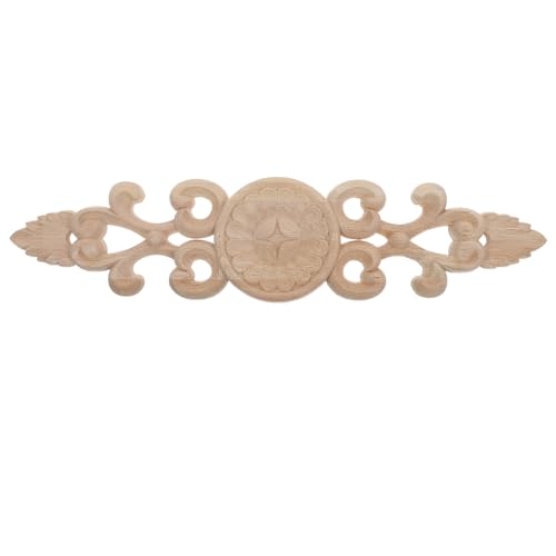 Sewroro Holzornament Möbel Deko Holzverzierung Vintage Stil Vertikale Holzschnitzerei Applikation Leicht Bemalbar Für Schrank Tür Wohnzimmer Dekoration von Sewroro