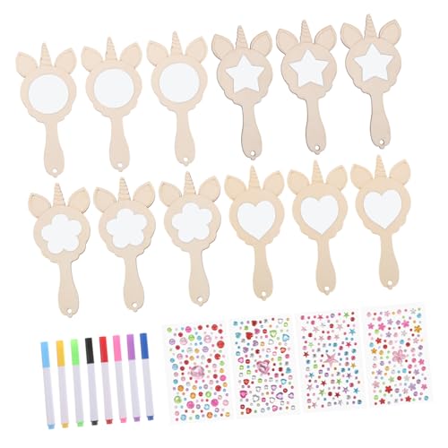 Sewroro Holzspiegel zum Bemalen Einhorn Design DIY Bastelspiegel mit Perlschneemasse Teilig für Kreative Dekoration und Schminkspiegel Handspiegel Kindergeburtstag Sewroro Holzspiegel zum Bemalen Einhorn Design DIY Bastelspiegel mit Perlschneemasse Teilig für Kreative Dekoration und Schminkspiegel Handspiegel Kindergeburtstag von Sewroro