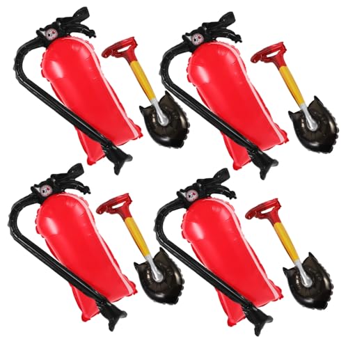 Sewroro Inflatable Foil Balloons Feuerwehrparty Dekoration mit Feuerlöscher und Schaufel Prop Aluminiumfolie Ballon Sticks für Geburtstag Feuerwehr Thema Fotorequisiten und Partyzubehör von Sewroro