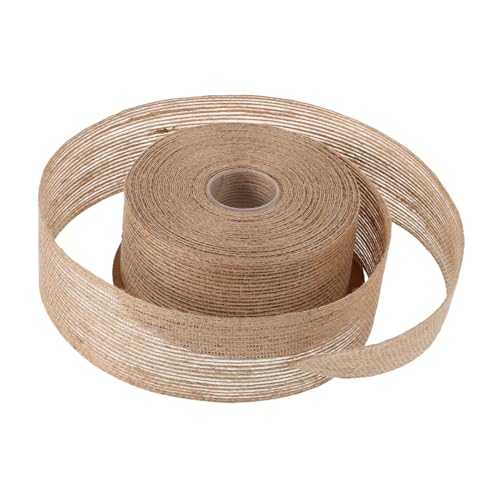 Sewroro Jute Band Natürliches Burlap Geschenkband für DIY Basteln Verpackung und Dekoration Rustikales Geschenkverpackungsband für Blumenkränze und Schleifen von Sewroro