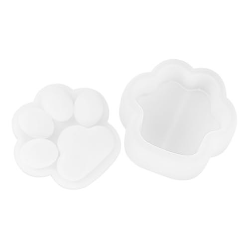 Sewroro Kasten Aufbewahrungsbox Silikonform Epoxidform Epoxidharzformenkatze Silikonpfotenform Silikonform für Katzenpfoten Formen aus Epoxidharz Pfotenabdruckform Kieselgel Weiß von Sewroro