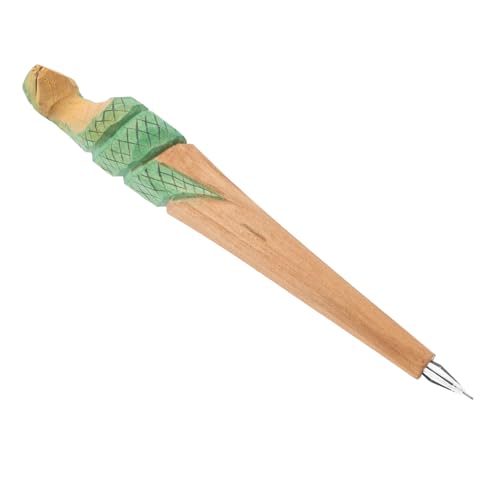 Sewroro Kreativer Holz Kugelschreiber mit Tierdesign Handgefertigter Cartoon Stift für Schule und Büro Grün Einzigartiges Schreibgerät für Altersgruppen von Sewroro