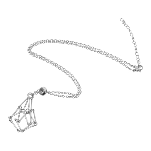 Sewroro Kristall Käfig Halskette Verstellbarer Steinhalter für Diy Projekte Handgefertigtes Schmuckstück für Besondere Anlässe und Alltag Elegantes Design und Note von Sewroro