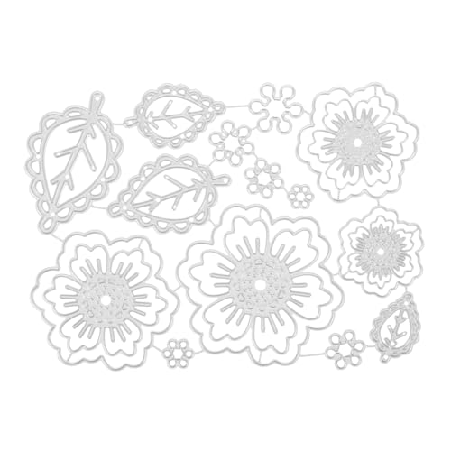 Sewroro Metall Stanzform Blüten und Blättermotiv Präzise Schnittschablone für DIY Scrapbooking Karten Album Handwerk Zubehör Langlebig Wiederverwendbar Sicher für Kreative Bastelprojekte von Sewroro