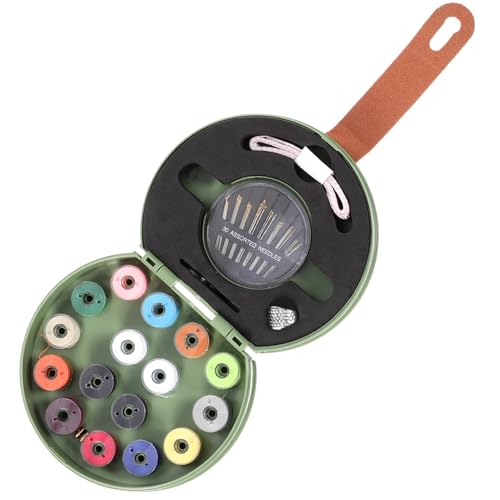 Sewroro Mini Nähset Tasche mit Nähwerkzeugen und Fadensortierer Kompakte Nähutensilien Box für Nadeln Knöpfe Pins Vielseitig Nutzbar Tragbar Grün von Sewroro