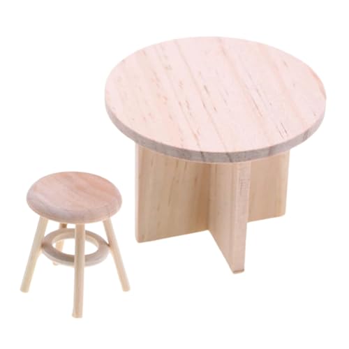 Sewroro Miniatur Puppenhaus Möbel Set Eleganter Runder Hocker und Tisch Naturbelassen Fein Verarbeitet Kompakt für Kleine Räume Dekoratives Wohnaccessoire Sewroro Miniatur Puppenhaus Möbel Set Eleganter Runder Hocker und Tisch Naturbelassen Fein Verarbeitet Kompakt für Kleine Räume Dekoratives Wohnaccessoire von Sewroro