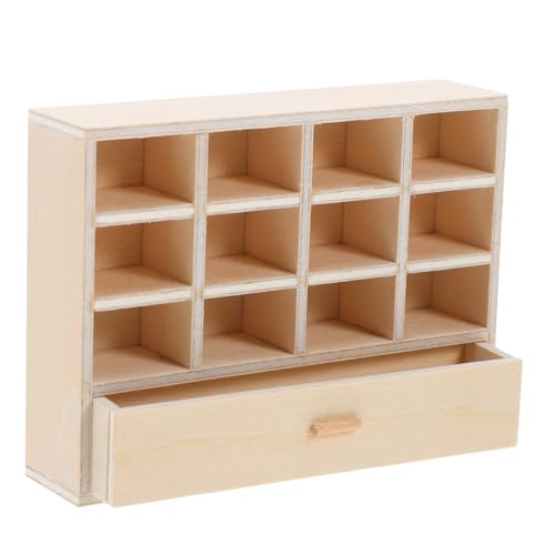 Sewroro Miniaturmöbel für Puppenhäuser Holz Aufbewahrungsschrank mit Schubladen Diy Geeignet Elegantes Design für Kreative Gestaltung von Spielszene und Rollenspiel von Sewroro