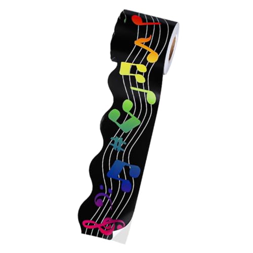 Sewroro Musik Motiv Blackboard Border Sticker Selbstklebend DIY Pinnwand Randaufkleber Zuschneidbar Flexible Tafel Dekoration für Schule und Zuhause von Sewroro