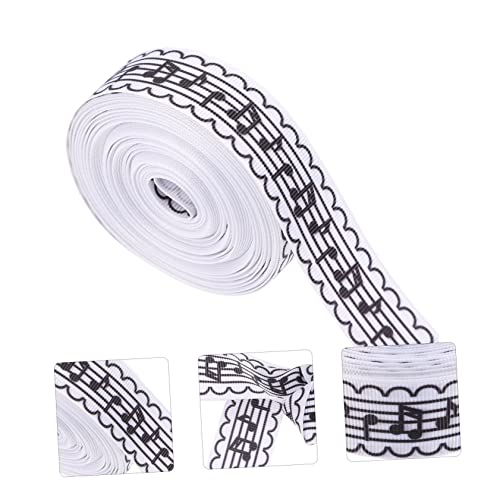 Sewroro Musikalisches Notenband Polyester Geschenkband mit Beidseitigem Druck DIY Bastelband für Geschenkverpackung Haarbögen Party Dekorationszubehör von Sewroro