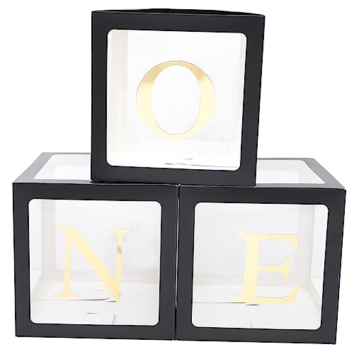 Sewroro One Buchstaben Ballonboxen Erste Geburtstagsdekorationen für Jungen Transparente Boxen mit One Goldbuchstaben Schwarzen Boxen für Fotohintergründe und Feierlichkeiten Sewroro One Buchstaben Ballonboxen Erste Geburtstagsdekorationen für Jungen Transparente Boxen mit One Goldbuchstaben Schwarzen Boxen für Fotohintergründe und Feierlichkeiten von Sewroro