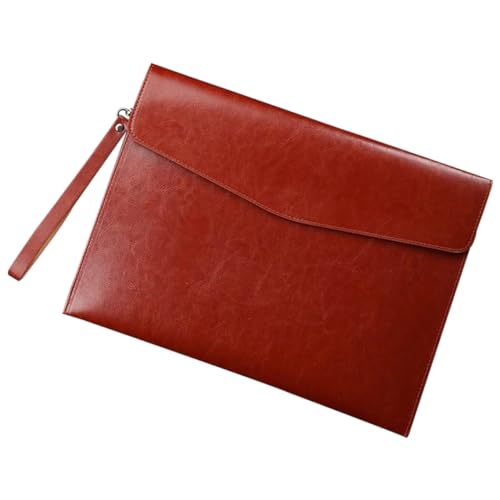 Sewroro PU Leder Dokumentenmappe Wasserabweisend Große Kapazität Aktenordner Organizer Tasche mit Tragegriff für Büro Reise Männer Frauen von Sewroro