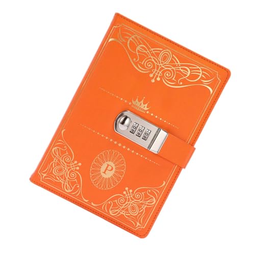Sewroro PU Notizbuch mit Zahlenschloss Vintage Stil Tagebuch für Reisen und Notizen Orange Abschließbar Klassisches Design für Journaling Skizzen und Persönliche Erinnerungen Sewroro PU Notizbuch mit Zahlenschloss Vintage Stil Tagebuch für Reisen und Notizen Orange Abschließbar Klassisches Design für Journaling Skizzen und Persönliche Erinnerungen von Sewroro
