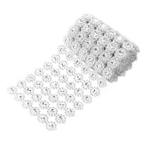 Sewroro Reihiges Silbernes Strass Mesh Band für Kleidung Dekoration Langlebiges Kunststoff Diamantband Vielseitiges Schmuck und Bastelzubehör für Hochzeits und Geschenkverpackungen Sewroro Reihiges Silbernes Strass Mesh Band für Kleidung Dekoration Langlebiges Kunststoff Diamantband Vielseitiges Schmuck und Bastelzubehör für Hochzeits und Geschenkverpackungen von Sewroro