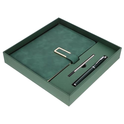 Sewroro Retro Business Notizblock Set mit PU Umschlag in Türkis Stabiles Schreibnotizbuch mit Pen Vielseitiger Konferenz und Büro Notizblock für Mitarbeiter und Meetings von Sewroro
