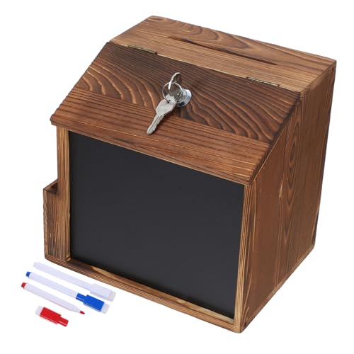 Sewroro Retro Holzbriefkasten Spendenboxen Für Geldspenden Spendenboxen Für Fundraising Wandbriefkasten Wahlurnen Vorschlagsboxen Bürobriefkasten Vorschlagsboxen Holz von Sewroro