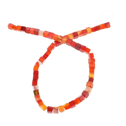 Sewroro Roter Jaspis Würfelperlen Quadratische Abstandshalter für DIY Armband Halskette Halbfertige Lose Steinperlen Stabiles Rutschfestes Schmuckzubehör von Sewroro