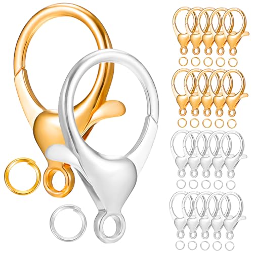 Sewroro Schmuckverschluss Karabinerverschlüsse und Offene Ringe Teilig Gold und Silberfarben Vielseitig für DIY Schmuckherstellung Langlebig Glatt Verarbeitet für Halsketten und Armbänder Sewroro Schmuckverschluss Karabinerverschlüsse und Offene Ringe Teilig Gold und Silberfarben Vielseitig für DIY Schmuckherstellung Langlebig Glatt Verarbeitet für Halsketten und Armbänder von Sewroro