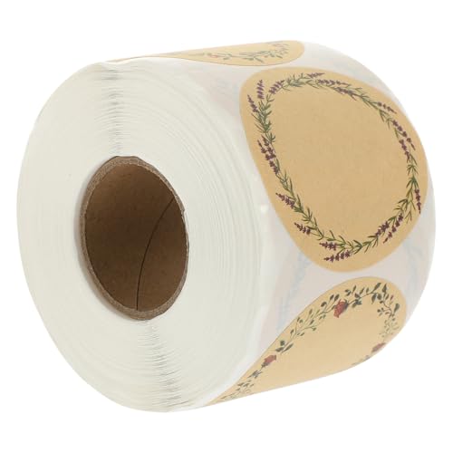 Sewroro Selbstklebende Kraftpapier Etikettenrolle mit Floralem Design Beschriftbare Geschenkversiegelung Aufkleber für Geschenkkartons Backwaren Süßigkeiten Naturpapier Sticker für Sewroro Selbstklebende Kraftpapier Etikettenrolle mit Floralem Design Beschriftbare Geschenkversiegelung Aufkleber für Geschenkkartons Backwaren Süßigkeiten Naturpapier Sticker für von Sewroro