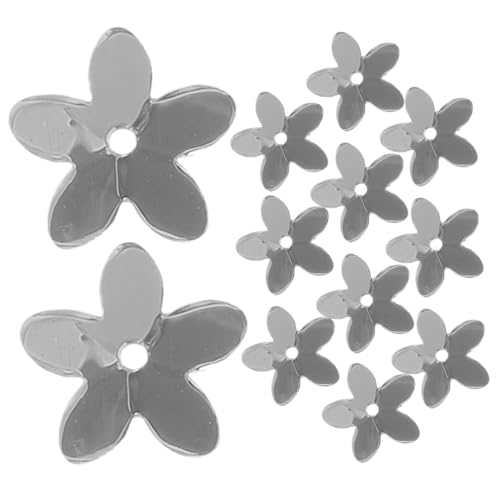 Sewroro Silberne Fünfblättrige Blüten Pailletten PVC Handnähen DIY Material Dekorative Kleidung Pailletten für Basteln Party und Hochzeitsdekoration von Sewroro