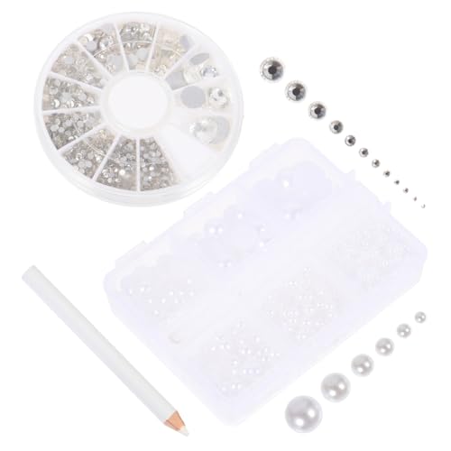 Sewroro Simulierte Perlen Ab Strasssteine Flache Rückseite Glassteine Halbrunde Perlen Langlebig DIY Nail Charms Basteln Schmuck Nagelkunst Zubehör von Sewroro