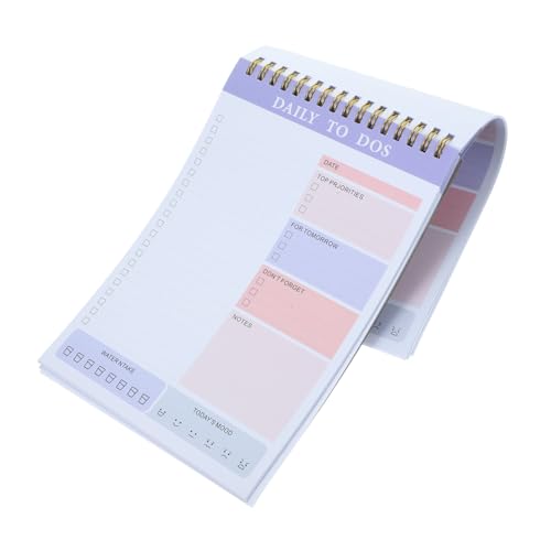 Sewroro Täglicher Planer Notizblock mit Spiralbindung Abreißbar Praktisch für Aufgaben und Termine Kompakter Routine Planer für Schüler und Erwachsene Design als To Do Liste und von Sewroro