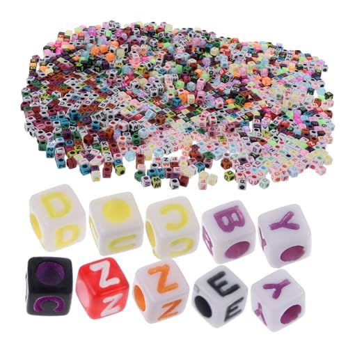 Sewroro Teiliges Acryl Buchstabenperlen für Schmuckherstellung Leichte DIY Perlen für Armbänder Halsketten Vielseitig Einsetzbar Glatte Oberfläche Einfache Fädelung von Sewroro