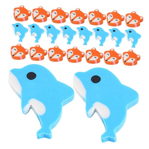 Sewroro Teiliges Fox und Dolphin Radiergummi Weiche Papierfreundliche Radierer für Schüler Dekorative Tier Radierer für Skizzen und Schulbedarf von Sewroro