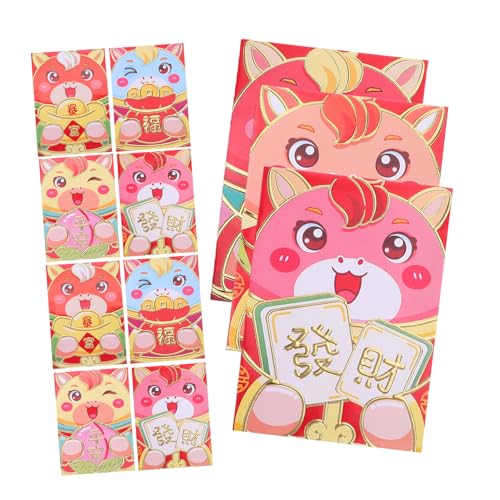 Sewroro Teiliges Rote Umschläge für Geld Jahr Des Pferdes Frühlingsfest Hong Bao mit Pferdemotiv Chinesische Neujahrs Geldtaschen für Festliche Feierlichkeiten und von Sewroro