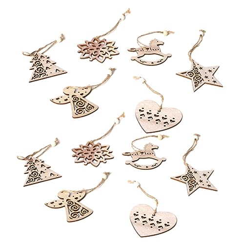 Sewroro Teiliges Weihnachtsdeko Holzanhänger Naturbelassene Holzscheiben mit Glatter Oberfläche für DIY Christbaumschmuck Wand und Fensterdekoration Kindersicher und Vielseitig Einsetzbar von Sewroro