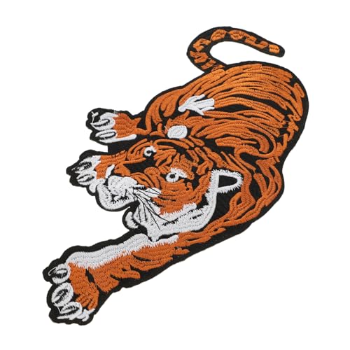 Sewroro Tiger-Stickerei-Patch Klebstoff bestickt Flicken für Bekleidung Wolf Flicken für Jacken handmade aufnäher bügelbild Tiger-Aufbügler aufkleber gestickte Aufnäher Tiger-Tier-Patches von Sewroro