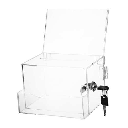 Sewroro Transparent Acryl Wahlurne mit Schloss Robuste Spenden und Vorschlagsbox Vielseitige Kummer und Briefkasten Sichere Fundraising Aufbewahrungsbox von Sewroro
