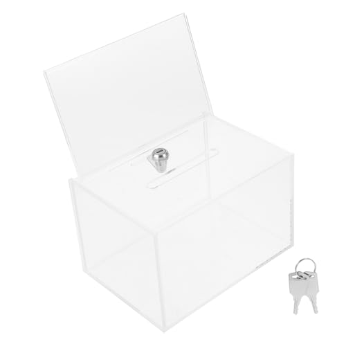 Sewroro Transparente Abschließbare Acryl Vorschlagsbox mit Schildhalter Robuste Wahlurne für Abstimmungen Spenden und Meinungsumfragen Langlebige Fundraising Box für Organisationen Sewroro Transparente Abschließbare Acryl Vorschlagsbox mit Schildhalter Robuste Wahlurne für Abstimmungen Spenden und Meinungsumfragen Langlebige Fundraising Box für Organisationen von Sewroro