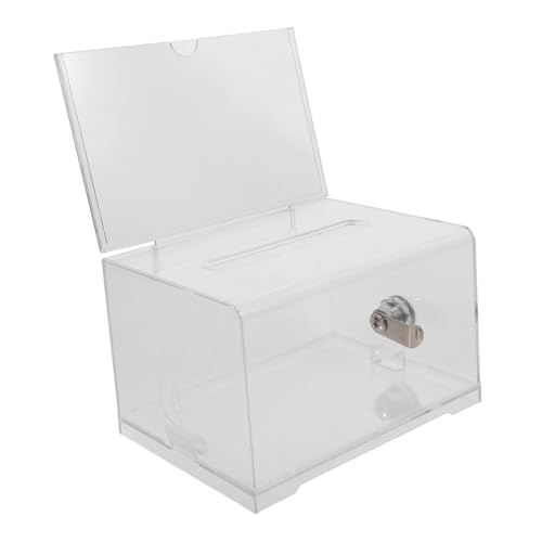 Sewroro Transparente Acryl Spendenbox mit Schloss Abschließbare Vorschlags und Wahlurne für Vereine Sichere Beschwerde und Spendendose mit Großem Fassungsvermögen Schutz vor Diebstahl und von Sewroro
